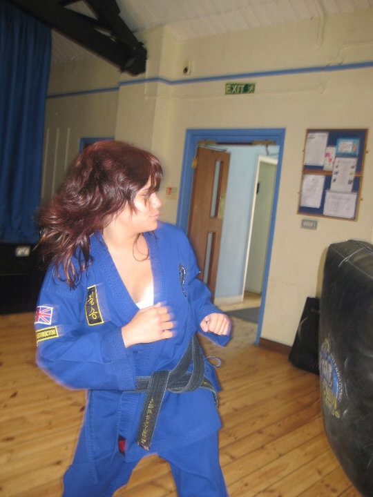 Assistant instructor sparring